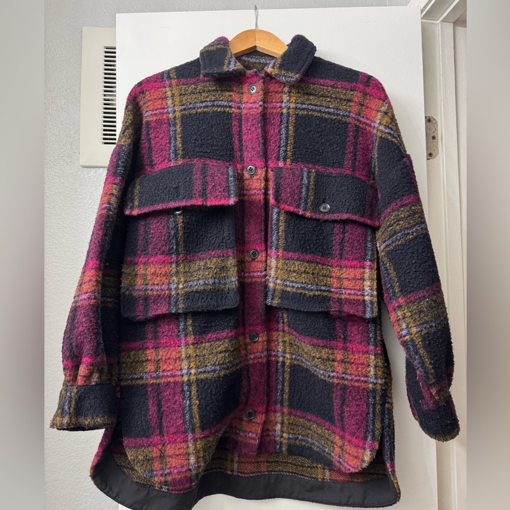 Zara oversized women’s flannel jacket